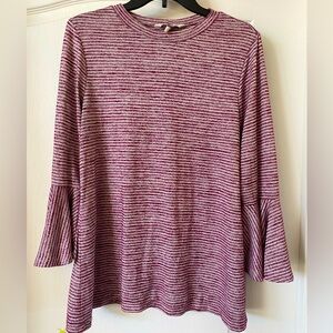 Striped Long Sleeve Top - Purple